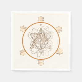 Mycket Elegant judisk stjärna Papper Pappersservett