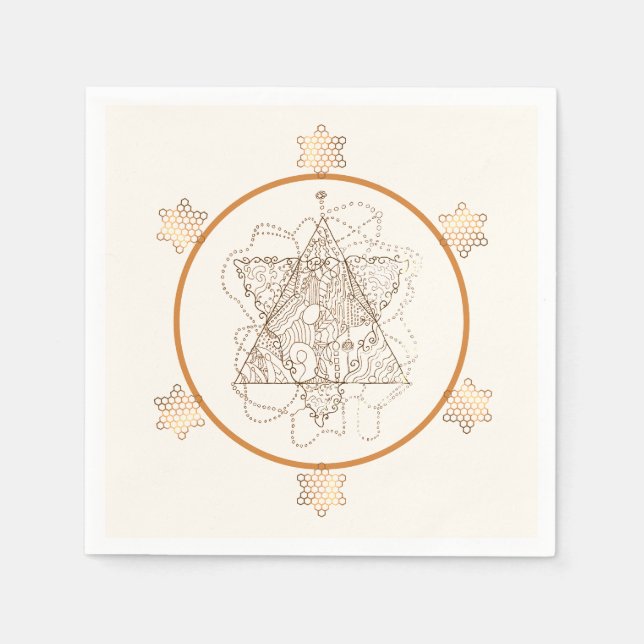 Mycket Elegant judisk stjärna Papper Pappersservett (Framsidan)