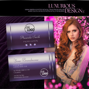 Mycket Elegant Lila Shimmery Rhinestones lägger ti Visitkort