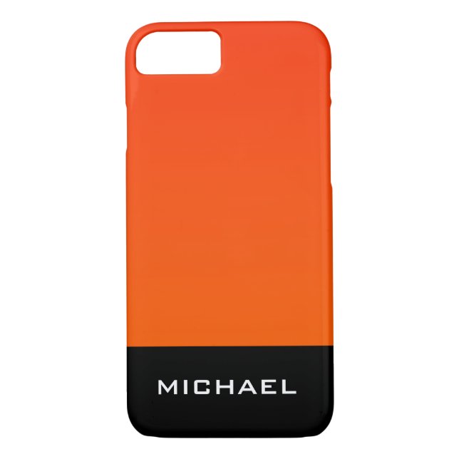 Mycket elegant och modern Monogram-Orange och svar Case-Mate iPhone Skal (Baksida)