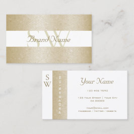 Mycket Elegant Pearl och White med monogramkvalite Visitkort