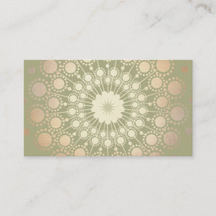 Mycket Elegant Shiny Guld Ornate Circle Motif Grön Visitkort