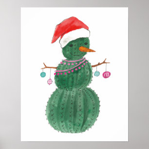 Mycket en kaktusjulsnögubbe poster