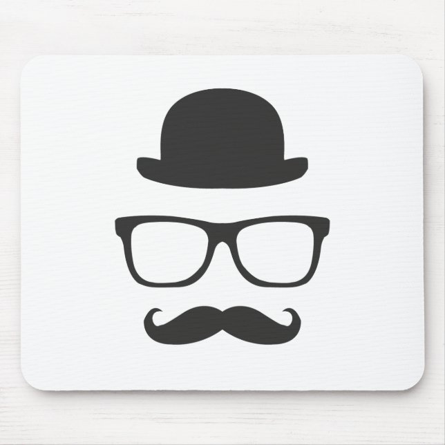 Mycket engelsk Moustache Musmatta (Framsidan)