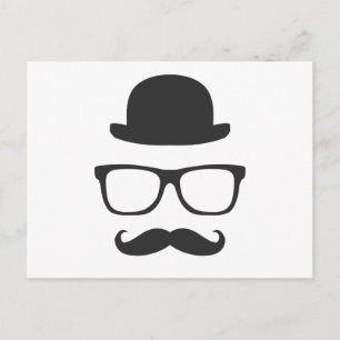 Mycket engelska Mustache Vykort