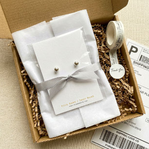 Mycket enkelt visning för vit och guld visitkort