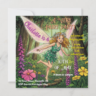 Mycket Fairy Party Inbjudningar