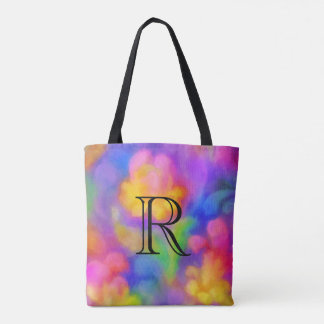 Mycket färgad Abstrakt Mönster med Monogram Tygkasse