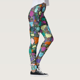 Mycket färgglatt abstrakta former konst 11 leggings