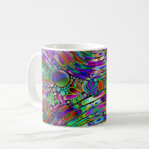 Mycket färgglatt abstrakta former konst 1 kaffemugg