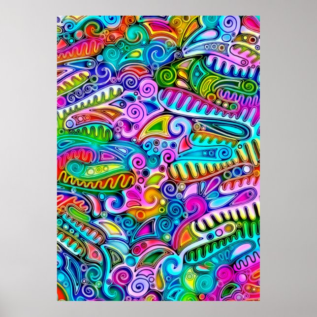 Mycket färglös abstrakt utgör del 9 poster (Framsidan)