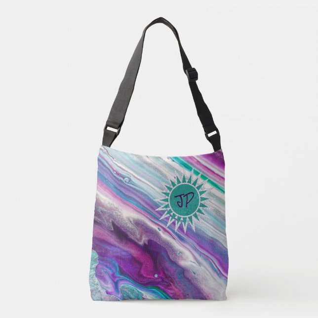 Mycket färglös Kor-brödtext med Initialer Axelväska (Framsida)