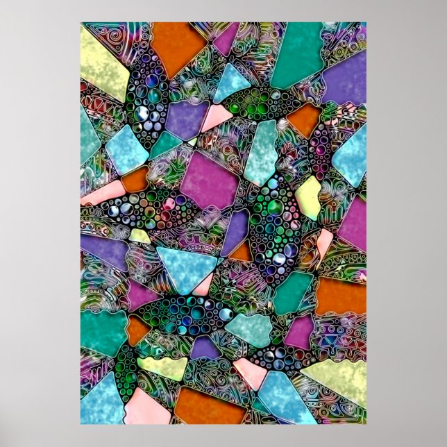 Mycket färglösa abstrakter utgör del 11 poster (Framsidan)