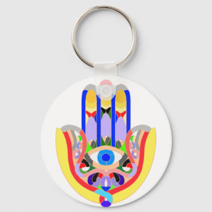 Mycket färgrika Hamsa - Nyckelring