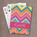 Mycket färgstark Chevron Mönster med Namn Kortlek<br><div class="desc">Ett fet,  grafiskt slimmad sag-mönster i söt,  glad färg. Denna färgstarka design finns på många populära fodral stilar. Om du behöver göra ändringar i teckningen klickar du på knappen Anpassa den och gör ändringar.</div>