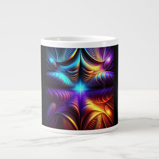 Mycket färgstark lyapunov Fractal Jumbo Mugg (Framsidan)