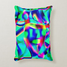 Mycket färgstarka böjda former, grönten dominerar.