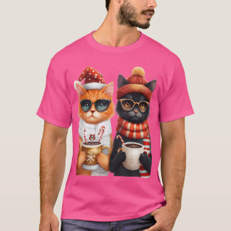 Mycket festliga katter som har ätit katter under j t shirt