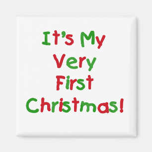 Mycket första julskjortor och julklappar magnet