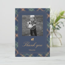 Mycket Första Navy Plaid Teddybjörn Födelsedag