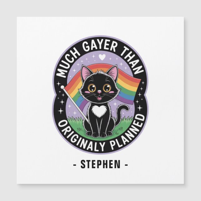 Mycket Gayer - LGBTQ-Pridet för Ljud Cute Black Ca (Framsida)