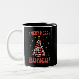 Mycket Glad Bunco Julgran Tärningsspelskväll Två-Tonad Mugg