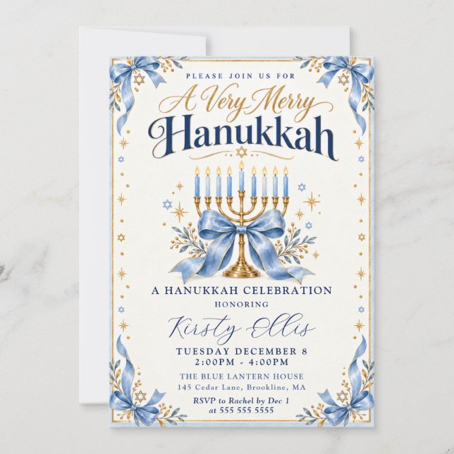 Mycket glad Hanukkah Inbjudningar (Framsida)