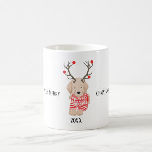 Mycket Glad Jul Golden Retriever Valp Anpassad Kaffemugg