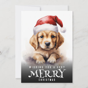 Mycket glad jul Labrador valp tomtehatt hund Julkort