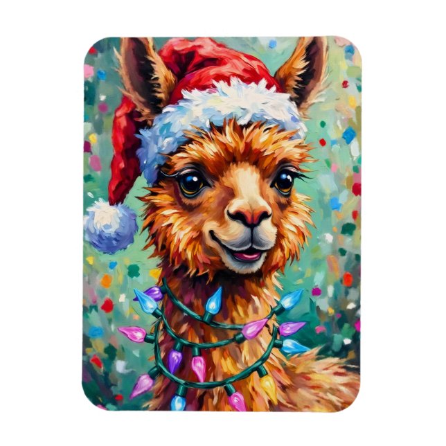 Mycket glad jul lama magnet (Vertikal)