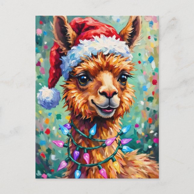 Mycket glad jul lama vykort (Framsida)