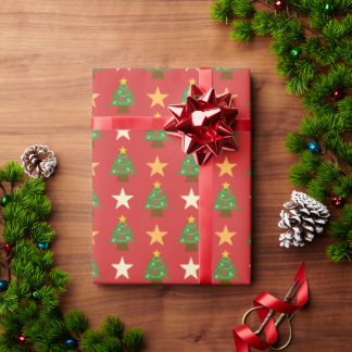 Mycket glad julstjärna Julgran mönster Presentpapper