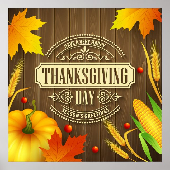 Mycket glad Thanksgiving Day Poster (Framsidan)