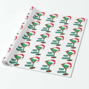 Mycket glatt! Jul Martini som slår in papper Presentpapper