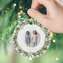 Mycket god Gräs och Blommigt Fotoandegrad Julgransprydnad Keramik