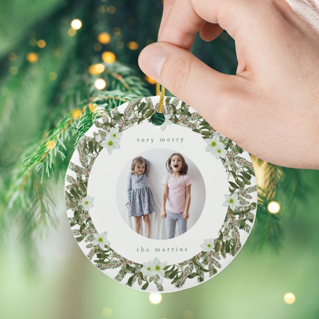 Mycket god Gräs och Blommigt Fotoandegrad Julgransprydnad Keramik (Skapare uppladdad)