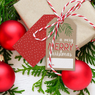 Mycket God jul Berry Gren Helgdag Presentetikett