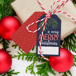 Mycket God jul Berry Gren Helgdag Presentetikett