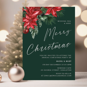 Mycket God jul Classic Party Grönt Inbjudningar