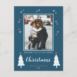 Mycket God jul Doodle Träd Modern Photo Helg Vykort