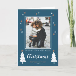 Mycket God jul Doodle Träd Modern Photo Helgkort