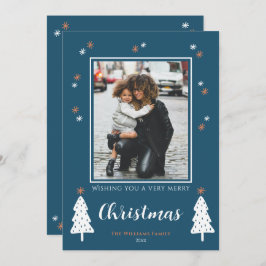Mycket God jul Doodle Träd Modern Photo Julkort