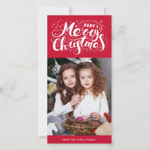 Mycket God jul-fotokort | Röd