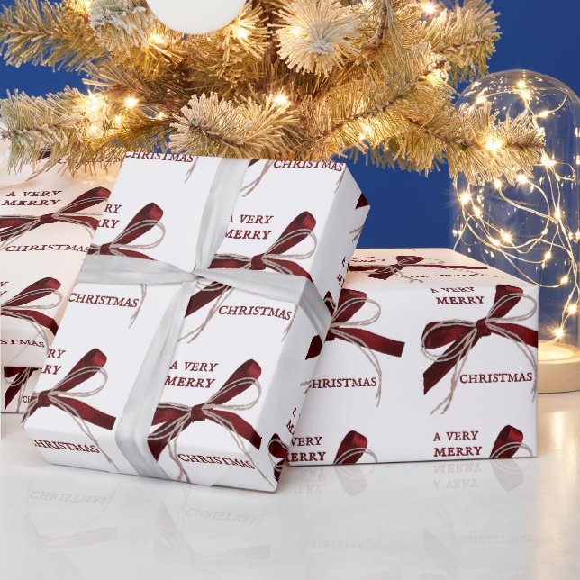 Mycket God jul med röda satängar Presentpapper (Helgdagar)