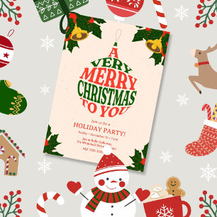 Mycket God jul Ornament Party Inbjudningar