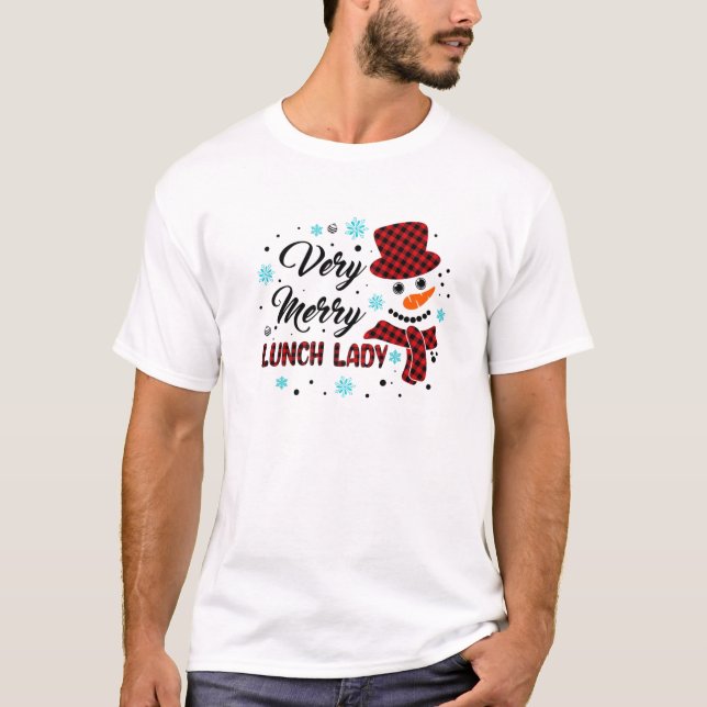 Mycket God jul Pajamas Snögubbe Lunch Dam Bu T Shirt (Framsida)