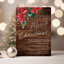 Mycket God jul Party Firande Rustic Inbjudningar