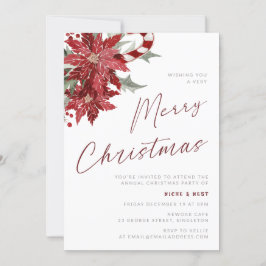 Mycket God jul Party Flower Candy Cain Inbjudningar