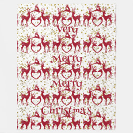 Mycket God jul renar Red Nordic Scandia Fleecefilt