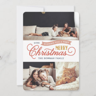 Mycket God jul Script 3-foto Julkort